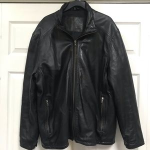 WHET BLU Men’s Jacket Black Soft Leather Size XL Zipper